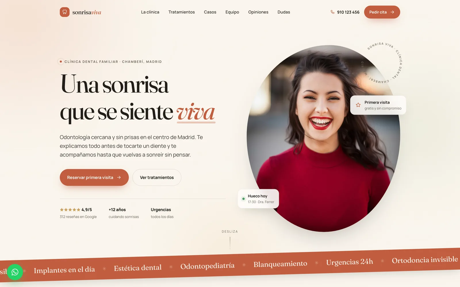 Portada de Sonrisa Viva, clínica dental en Madrid